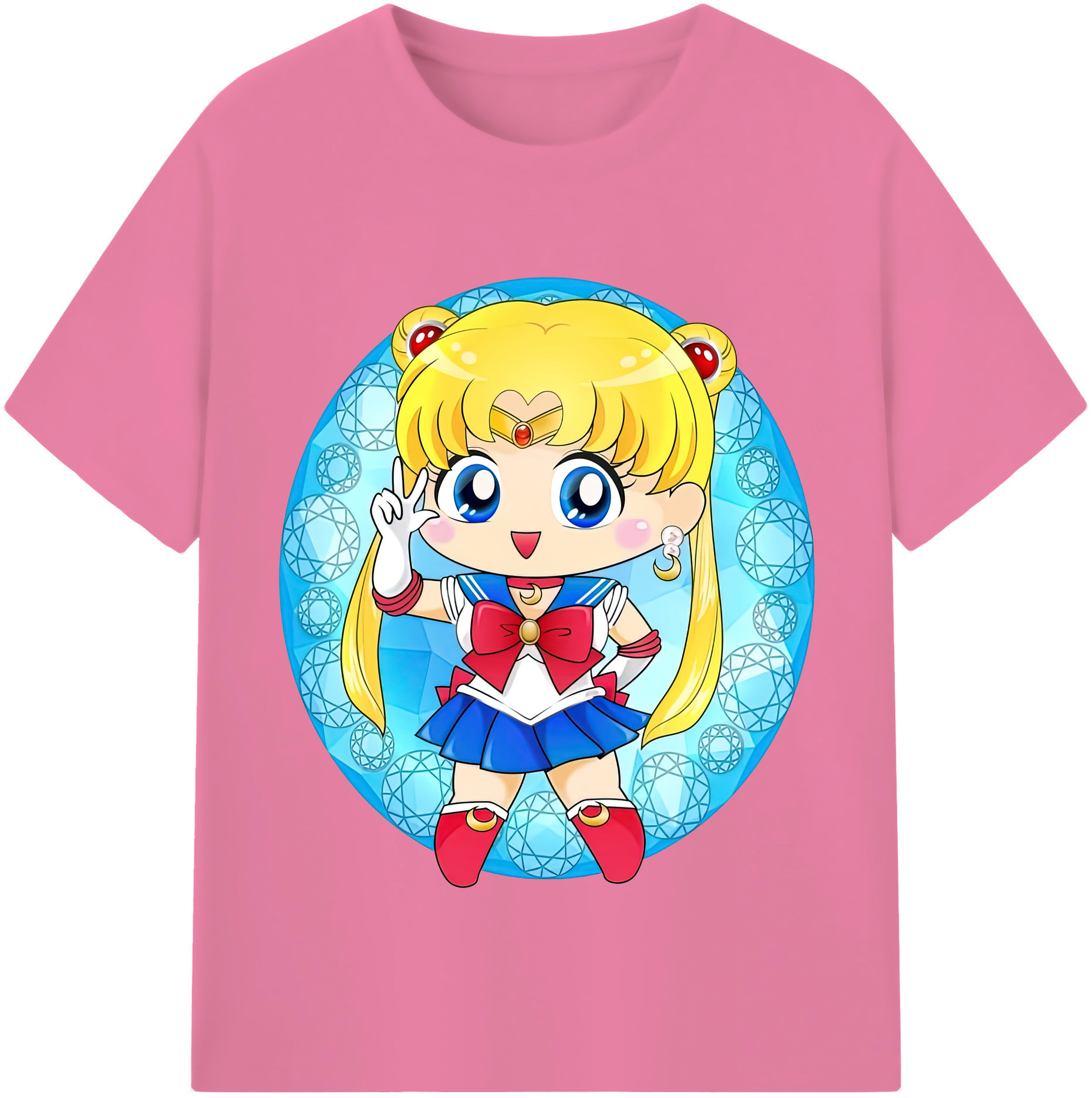 （画像用） 美少女戦士セーラームーン 月野 うさぎ つきの うさぎ Sailor Moon Tsukino Usagi 綿100％半袖Tシャツ（フロントプリント）